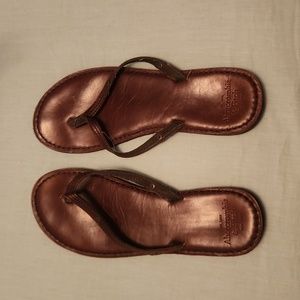 Genuine Leather A and F flip flops